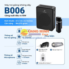 Bộ Máy Trợ Giảng Bluetooth B006 - 15W + Micro Cài Áo U10 Không Dây 